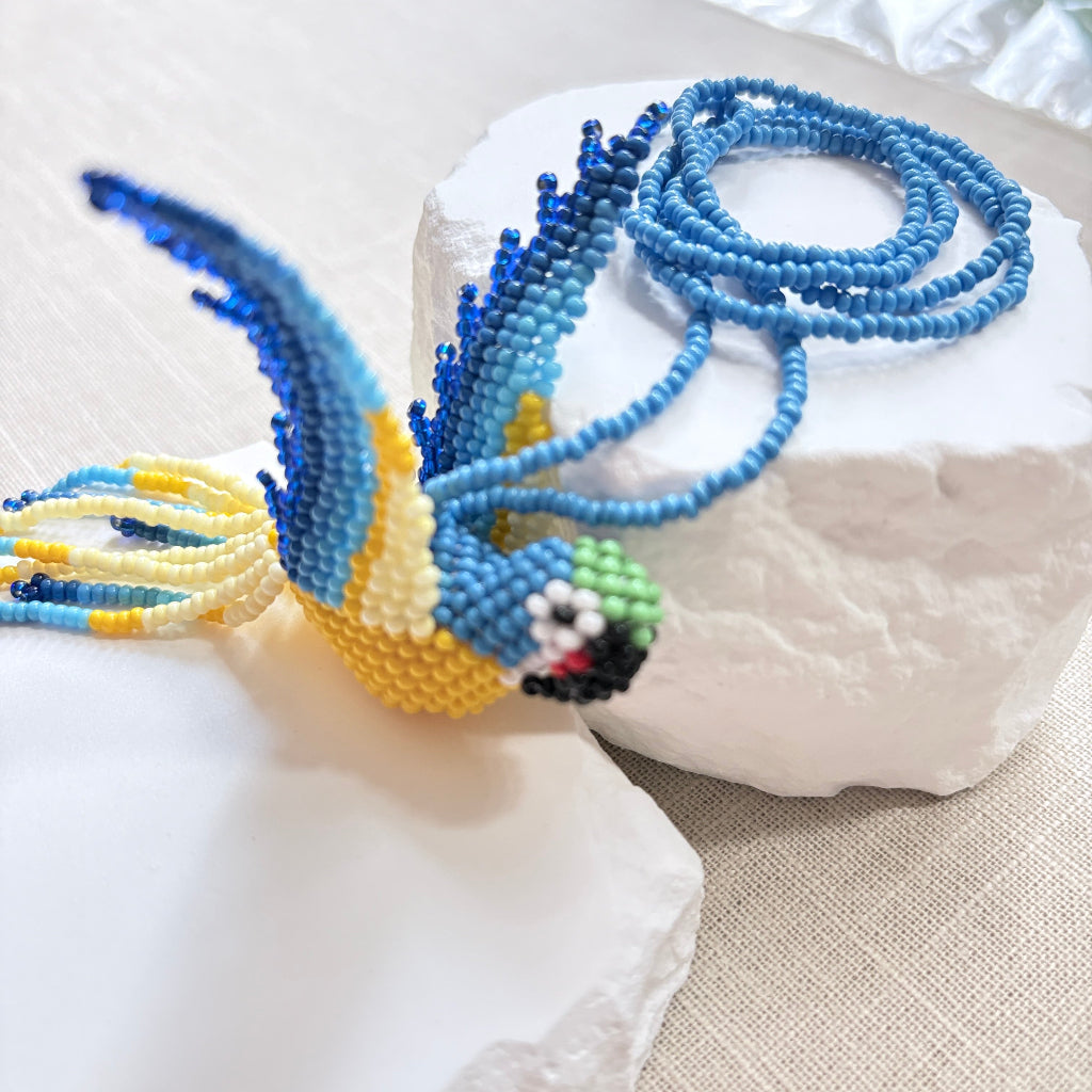 Collier ara jaune