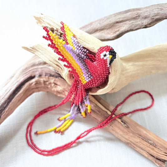 Collier ara rouge