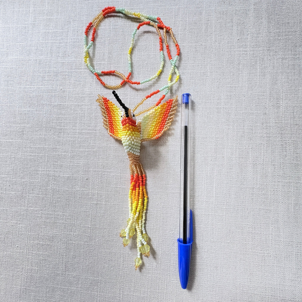 Collier colibri jaune