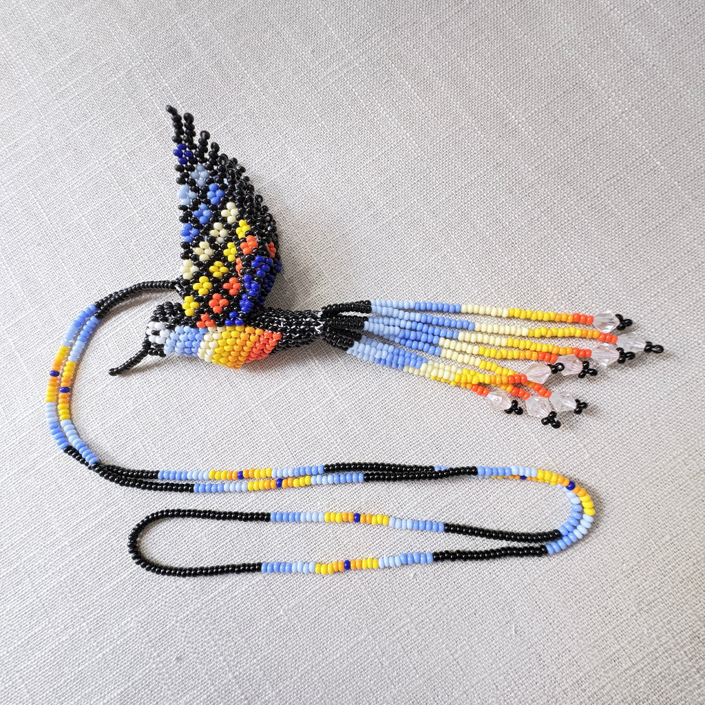 Collier colibri noir