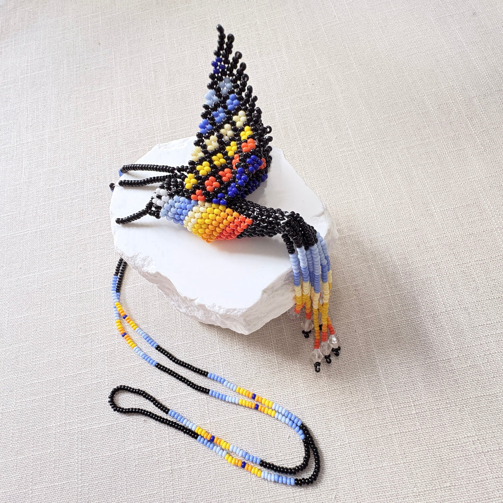 Collier colibri noir
