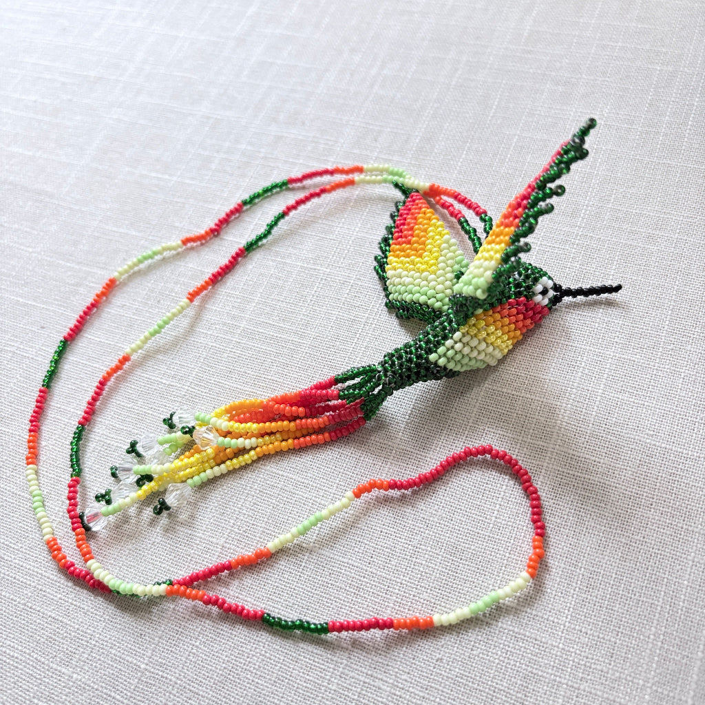 Collier colibri vert