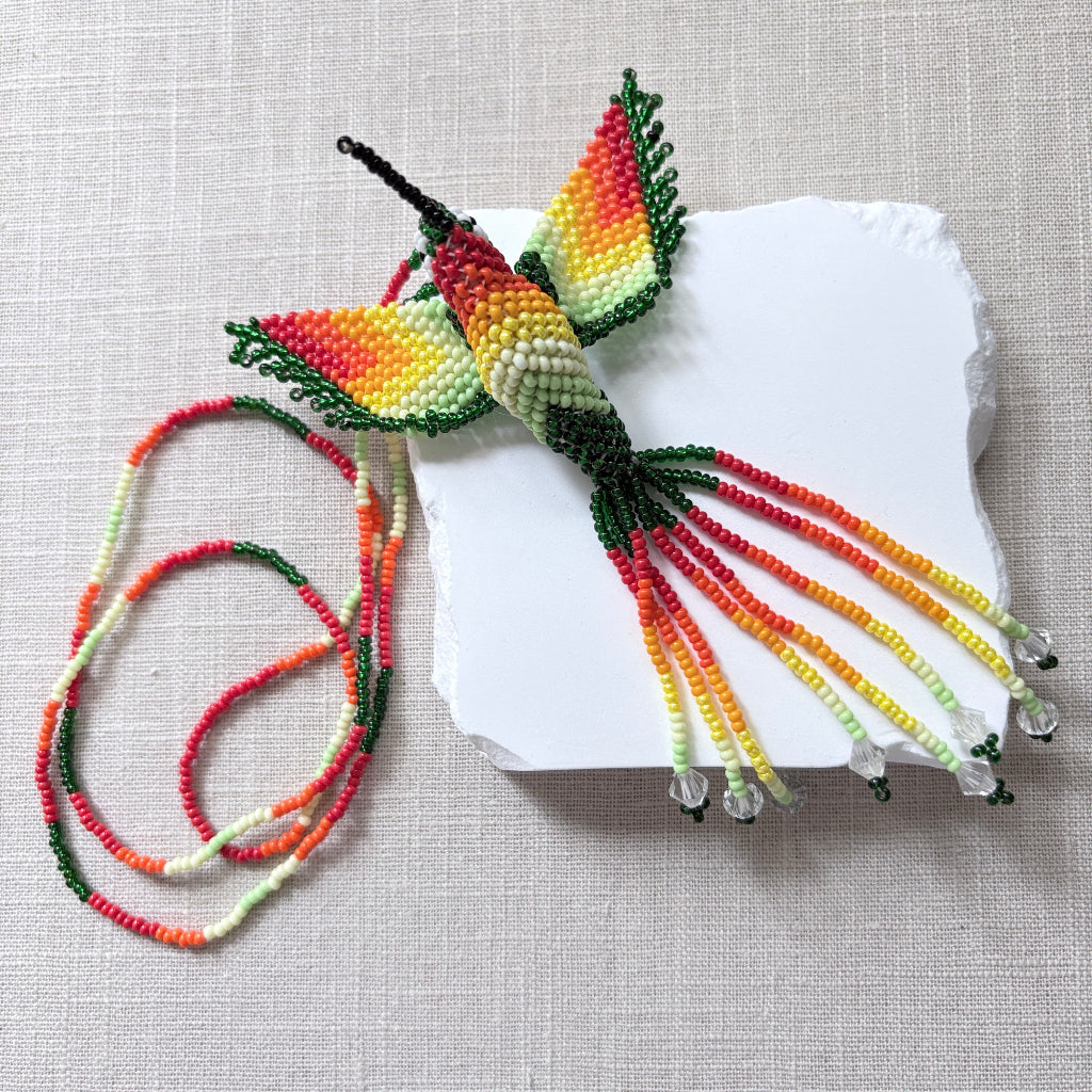 Collier colibri vert