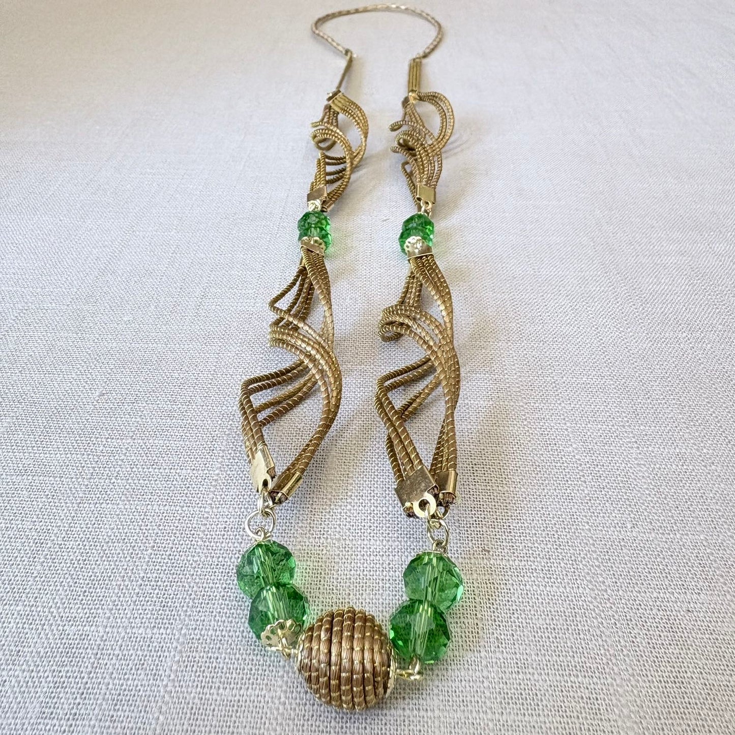 Parure Capim Dourado et Quartz vert