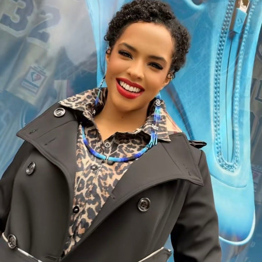 Collier corail en perles de verre (miçanga) - Dégradé bleu - Ethnie Borari