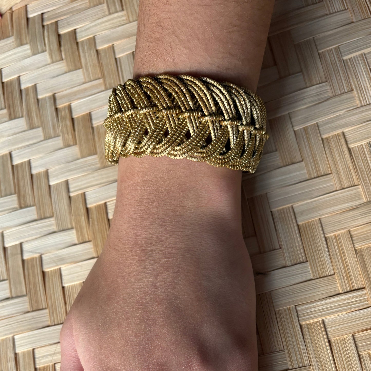 Bracelet Capim Dourado tressé double