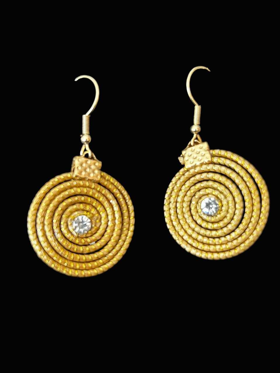 Boucles d'oreilles Capim Dourado spirale avec cristal