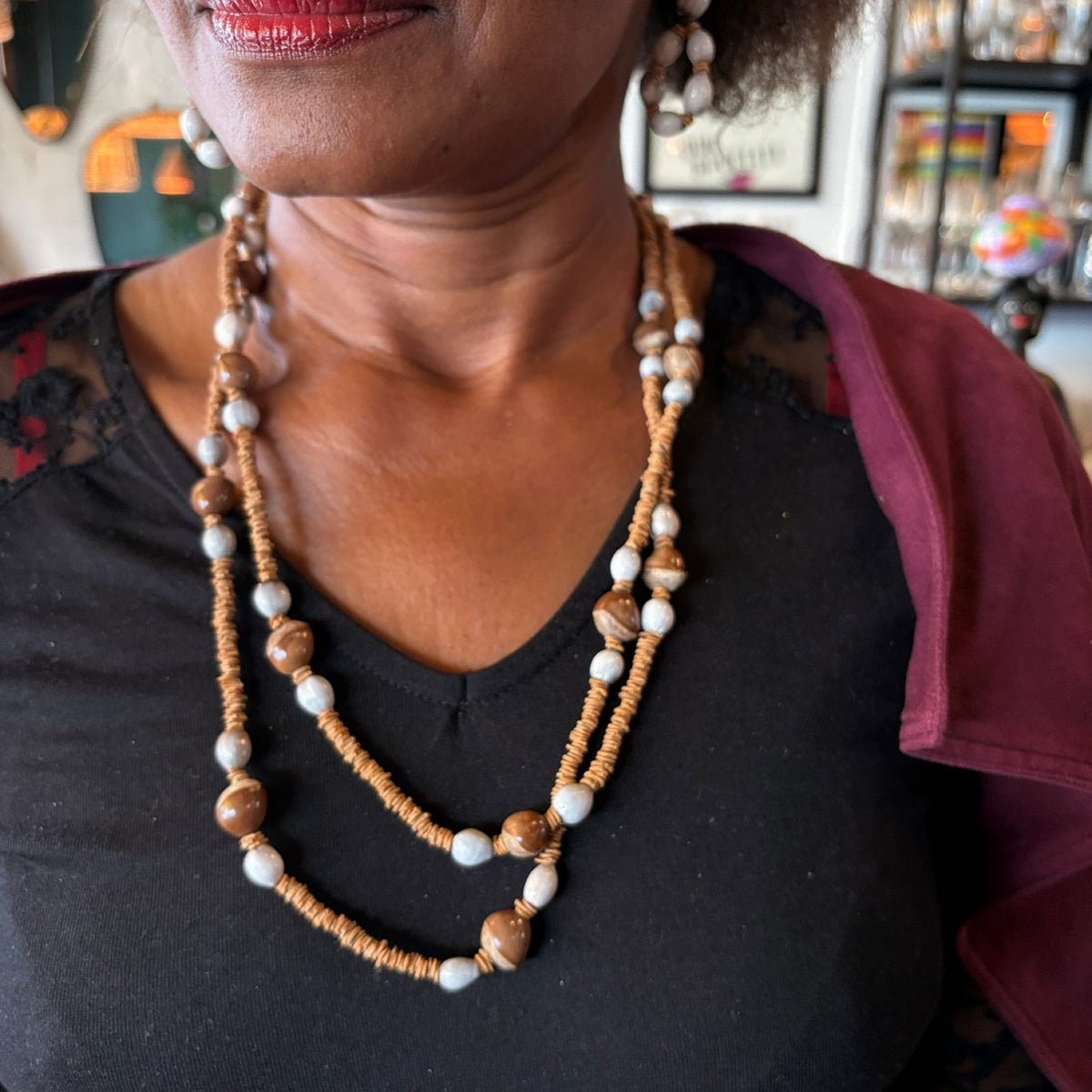 Conjunto em materiais vegetais