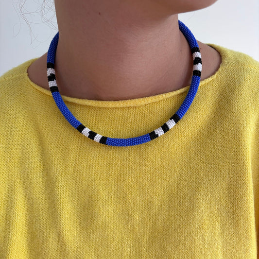 Collar de cuentas de vidrio coral 9