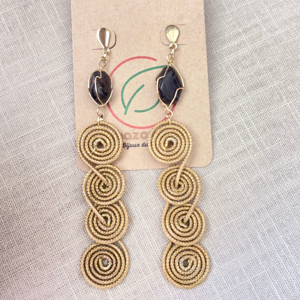 Parure Capim Dourado et Onyx