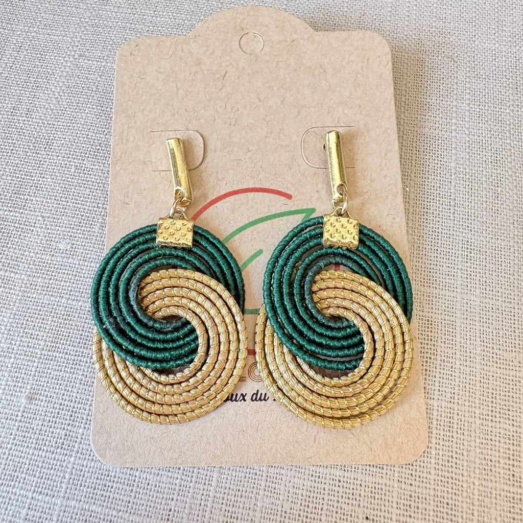 Parure Capim Dourado et buriti vert - symbole Infini