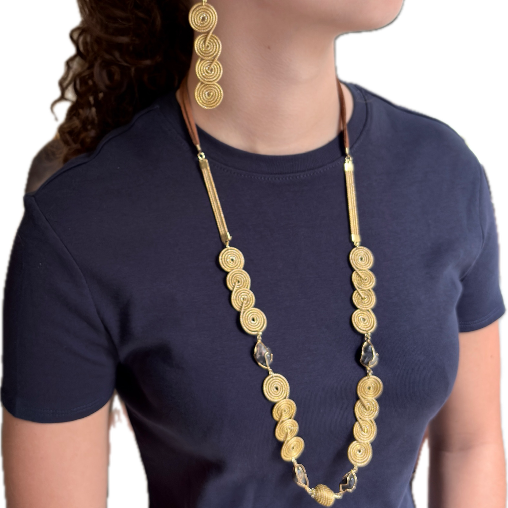 Parure Capim Dourado et Onyx