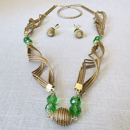 Parure Capim Dourado et Quartz vert