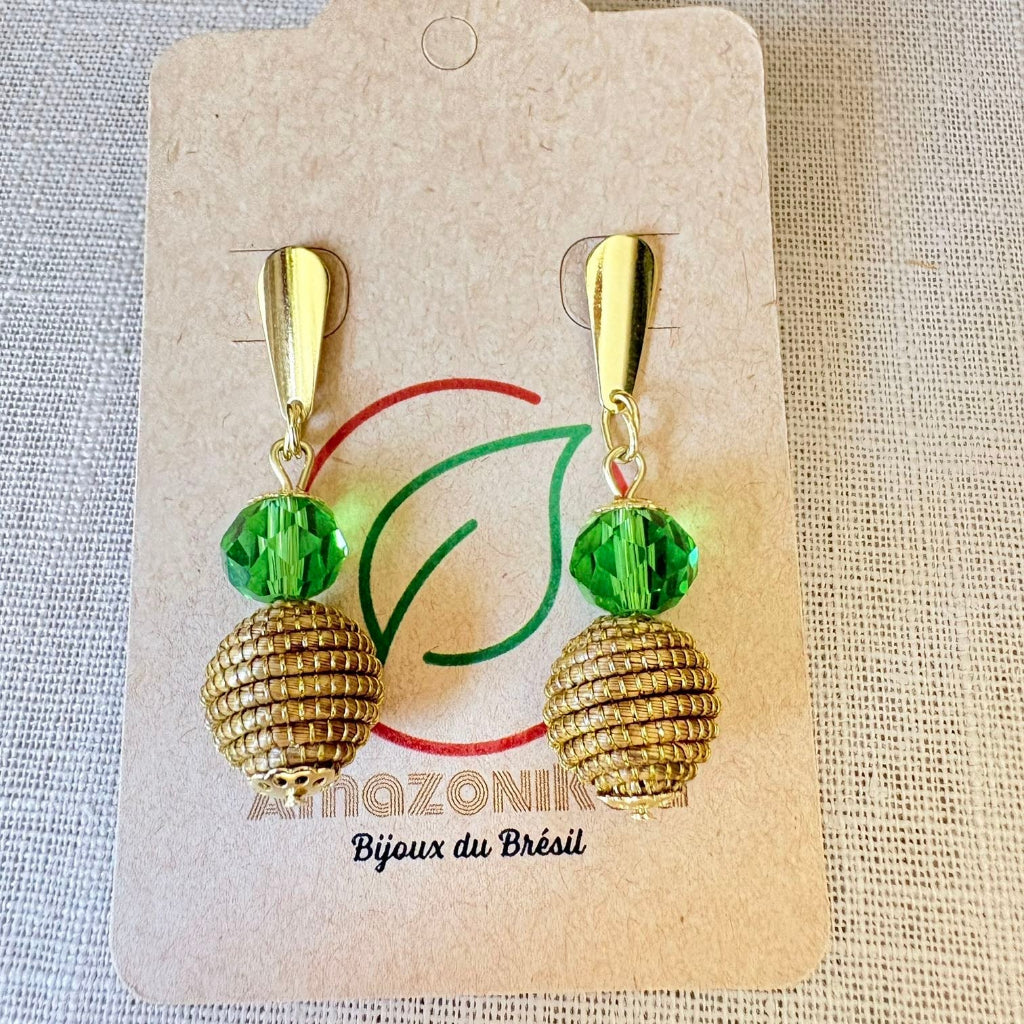 Parure Capim Dourado et Quartz vert
