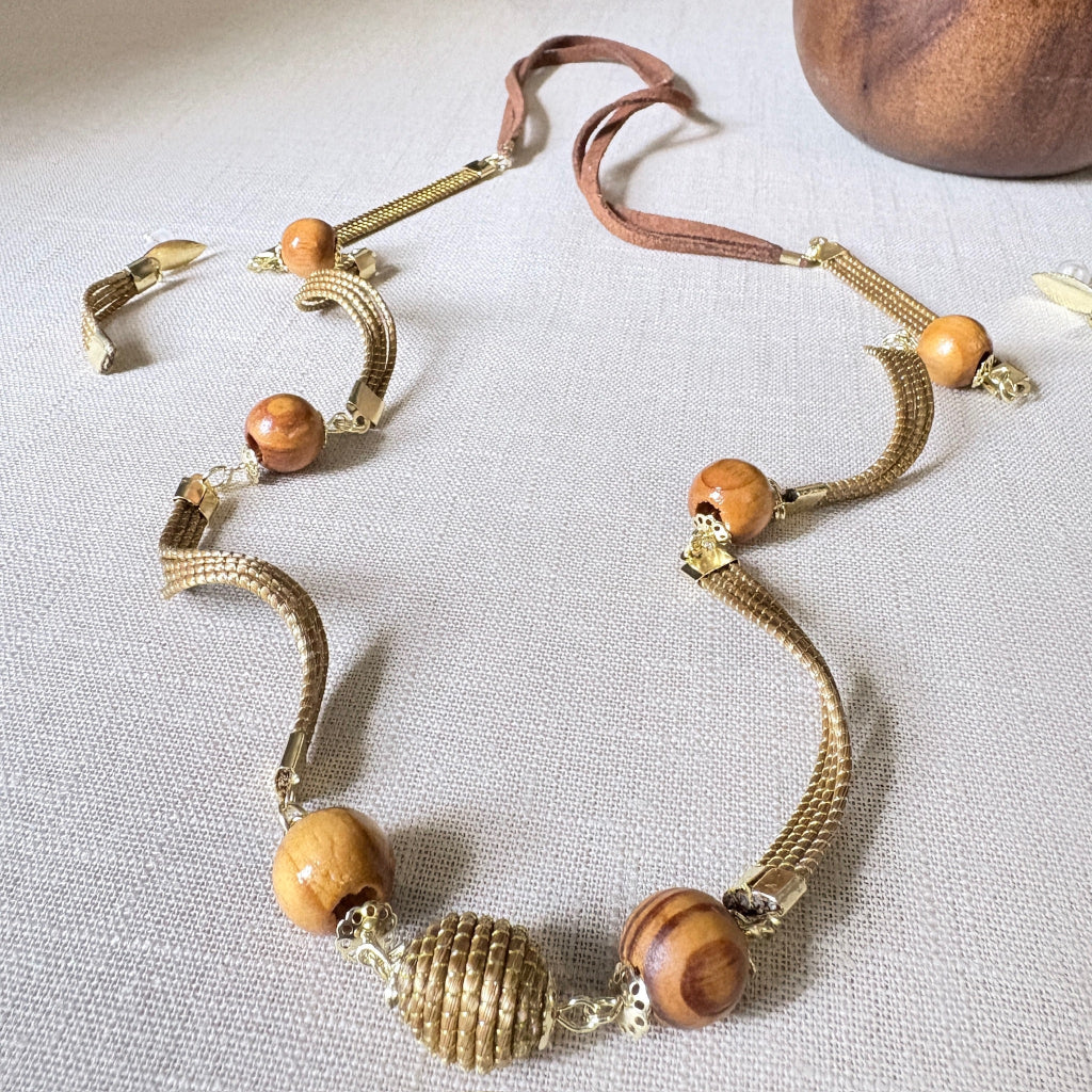 Parure Capim Dourado et bois