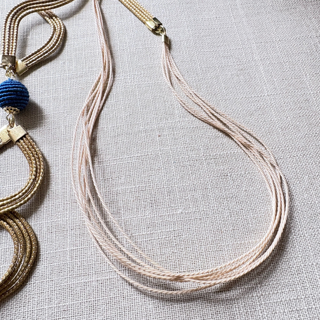 Parure Capim Dourado et buriti bleu