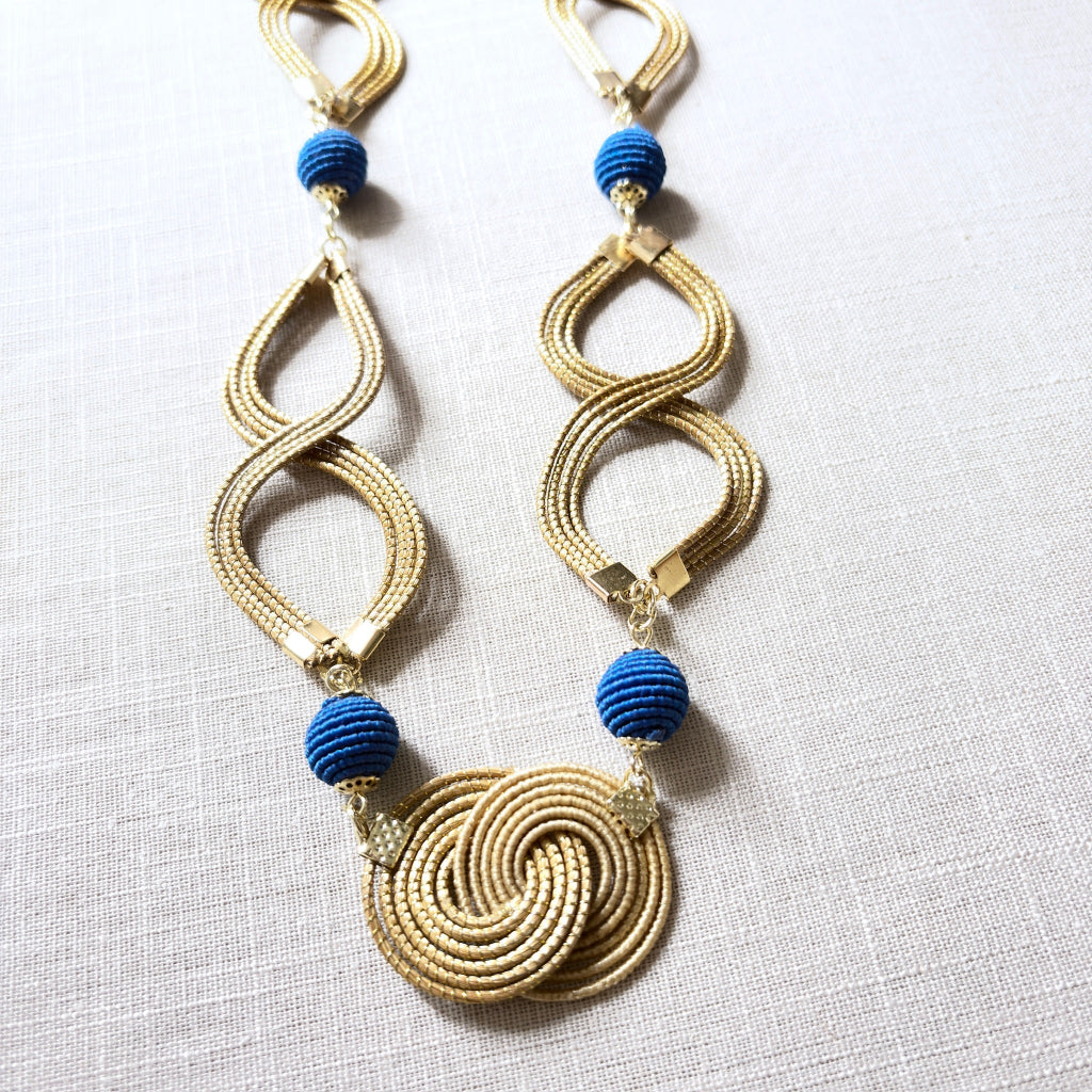 Parure Capim Dourado et buriti bleu