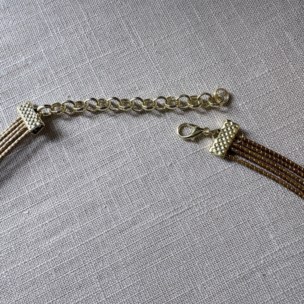 Parure collier et boucles d'oreilles Capim Dourado et buriti jaune