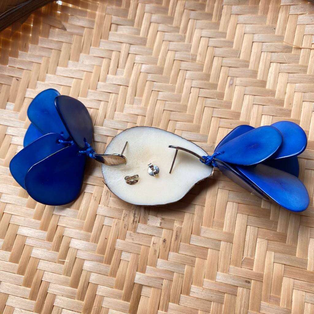 Boucles d'oreilles de graines naturelles Jarina bleu Boucles d'oreilles Artisan local situé dans l'état de Sao Paulo au sud du Brésil. 