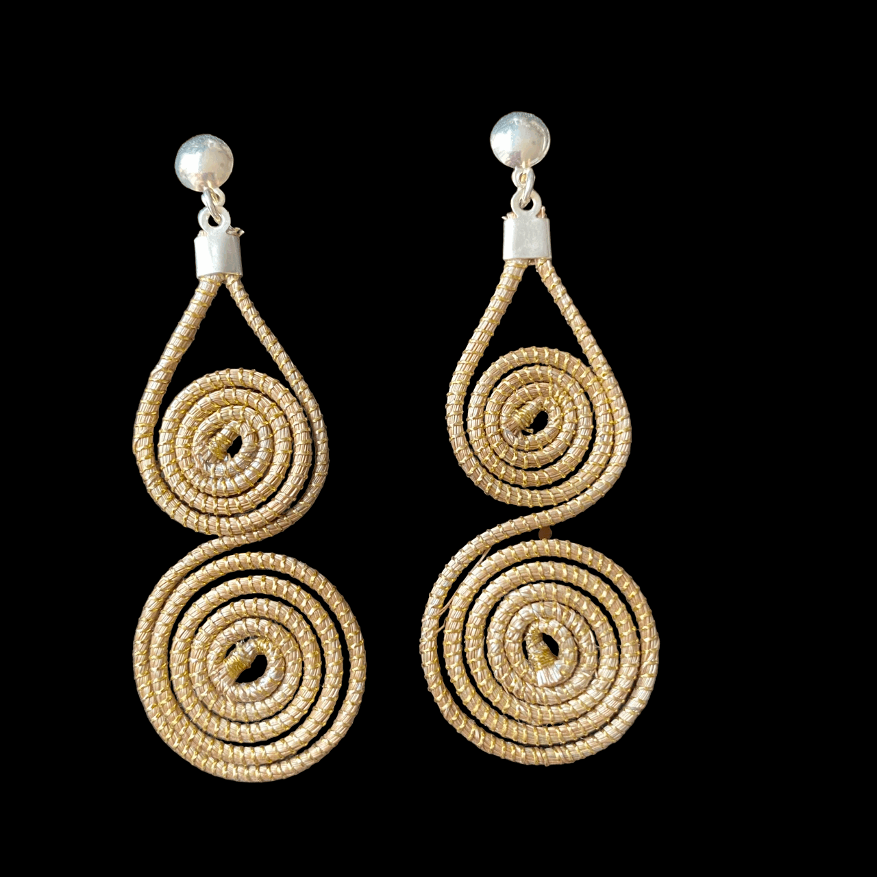 Boucles d'oreilles Capim Dourado 2 mandalas grand modèle