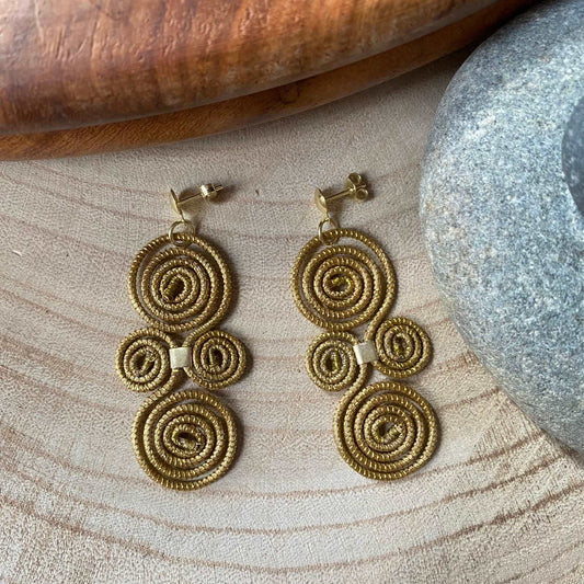 Boucles d'oreilles Capim Dourado 4 mandalas croisés