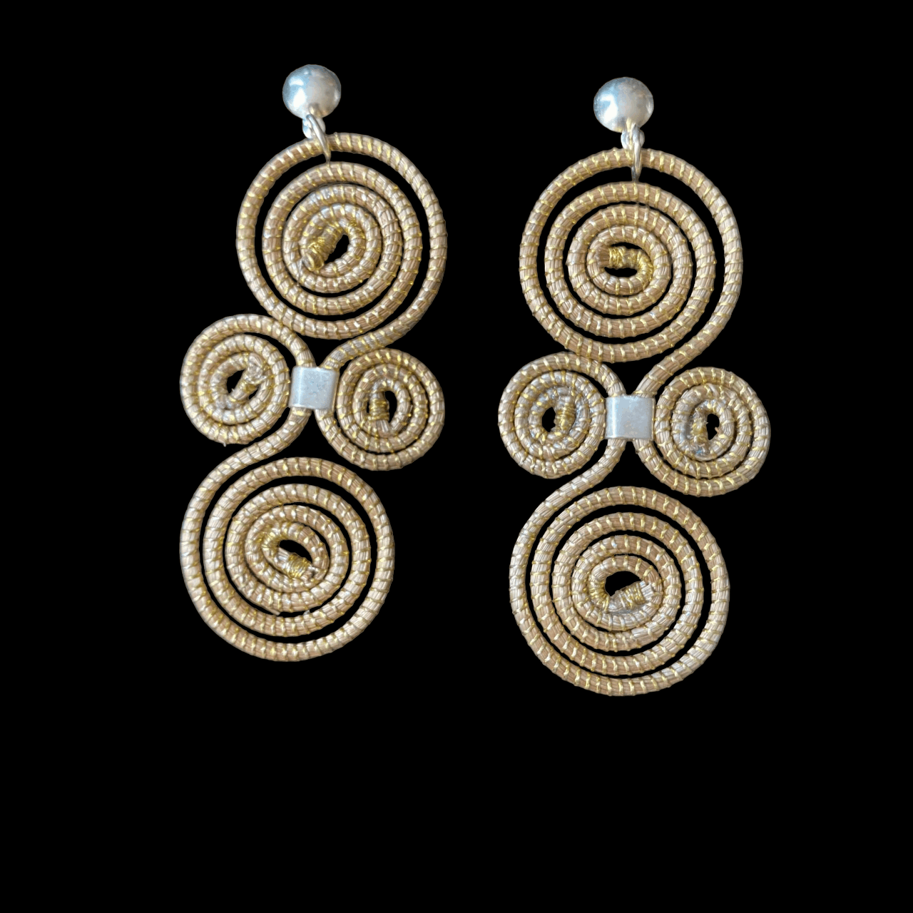 Boucles d'oreilles Capim Dourado 4 mandalas croisés