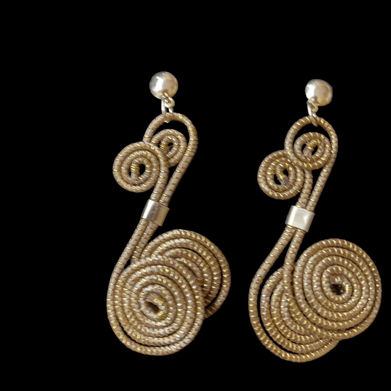 Boucles d'oreilles Capim Dourado 4 mandalas en double