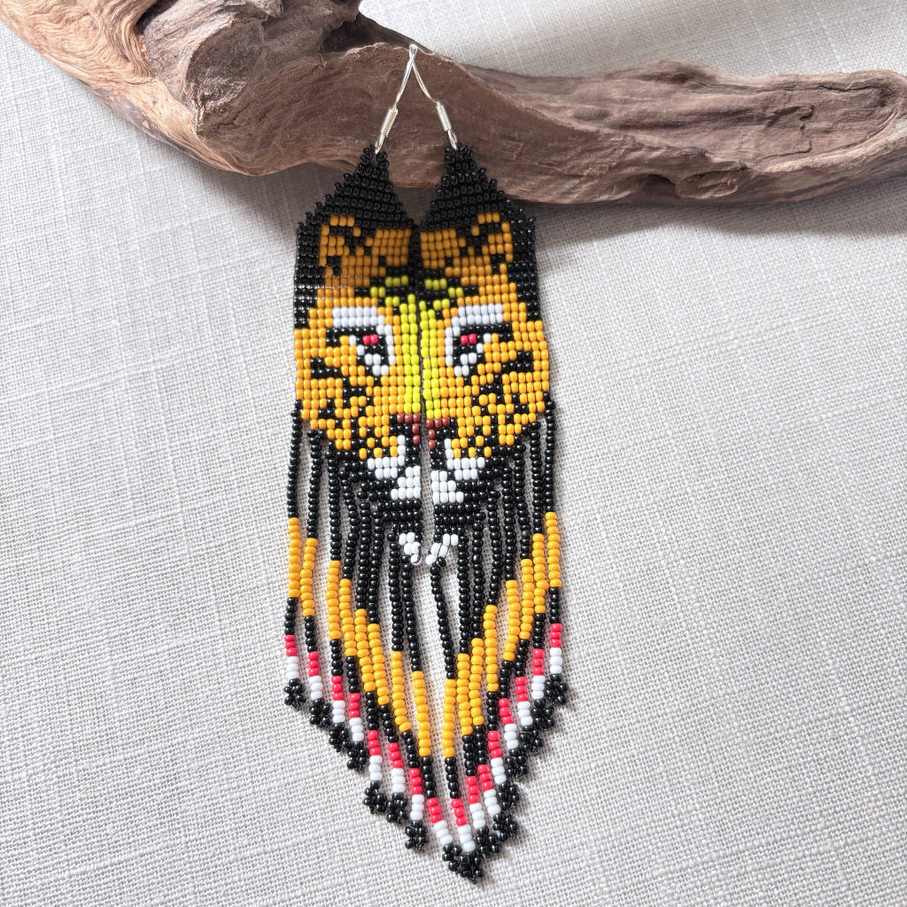 boucles oreilles Jaguar noir