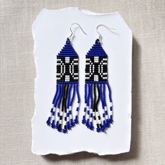 boucles oreilles graphisme bleu