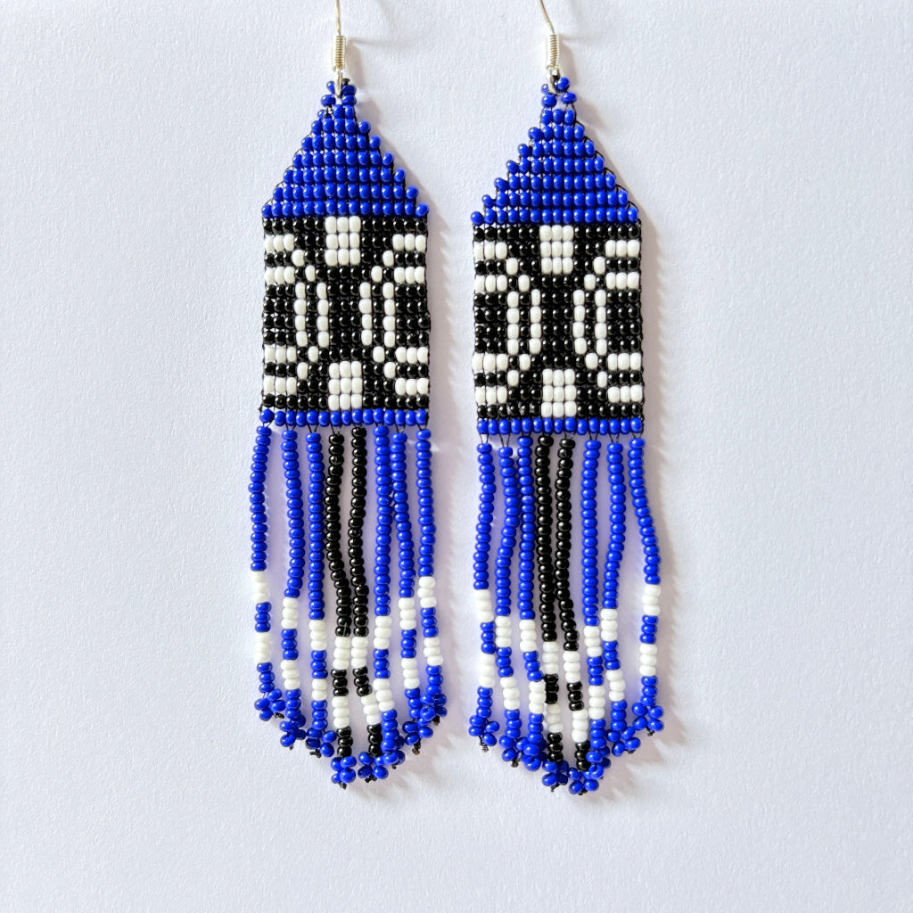 boucles oreilles graphisme bleu