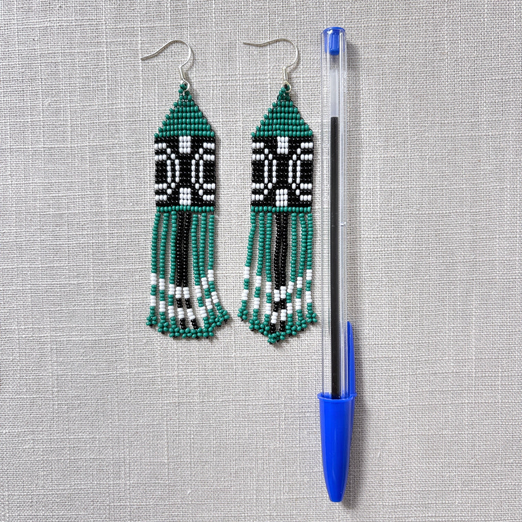 boucles oreilles graphisme vert