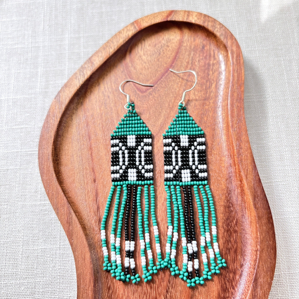 boucles oreilles graphisme vert
