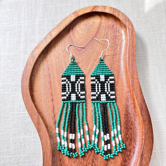boucles oreilles graphisme vert