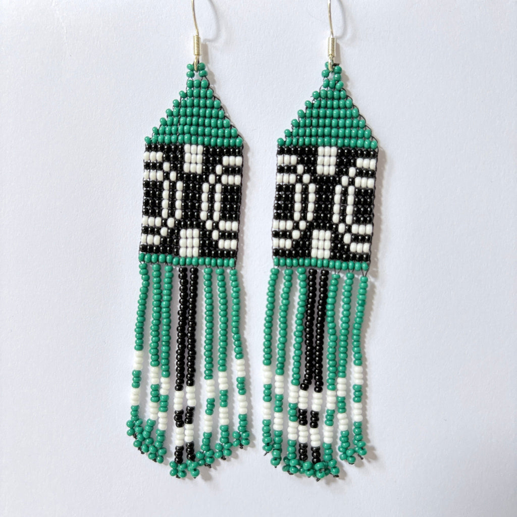 boucles oreilles graphisme vert