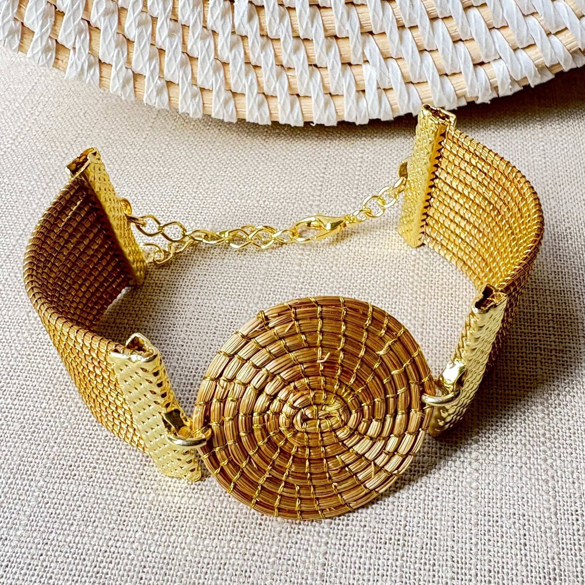 Bracelet Capim Dourado - 1 mandala large Bracelet Artisan local travaillant le Capim Dourado dans l'état du Tocantins au centre-est du Brésil 