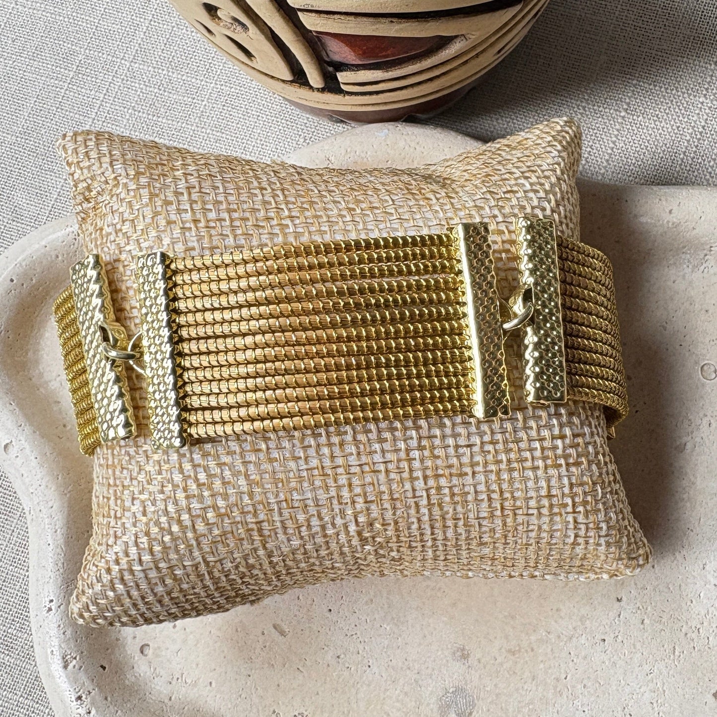 Bracelet Capim Dourado - 3 parties larges Bracelet Artisan local travaillant le Capim Dourado dans l'état du Tocantins au centre-est du Brésil 