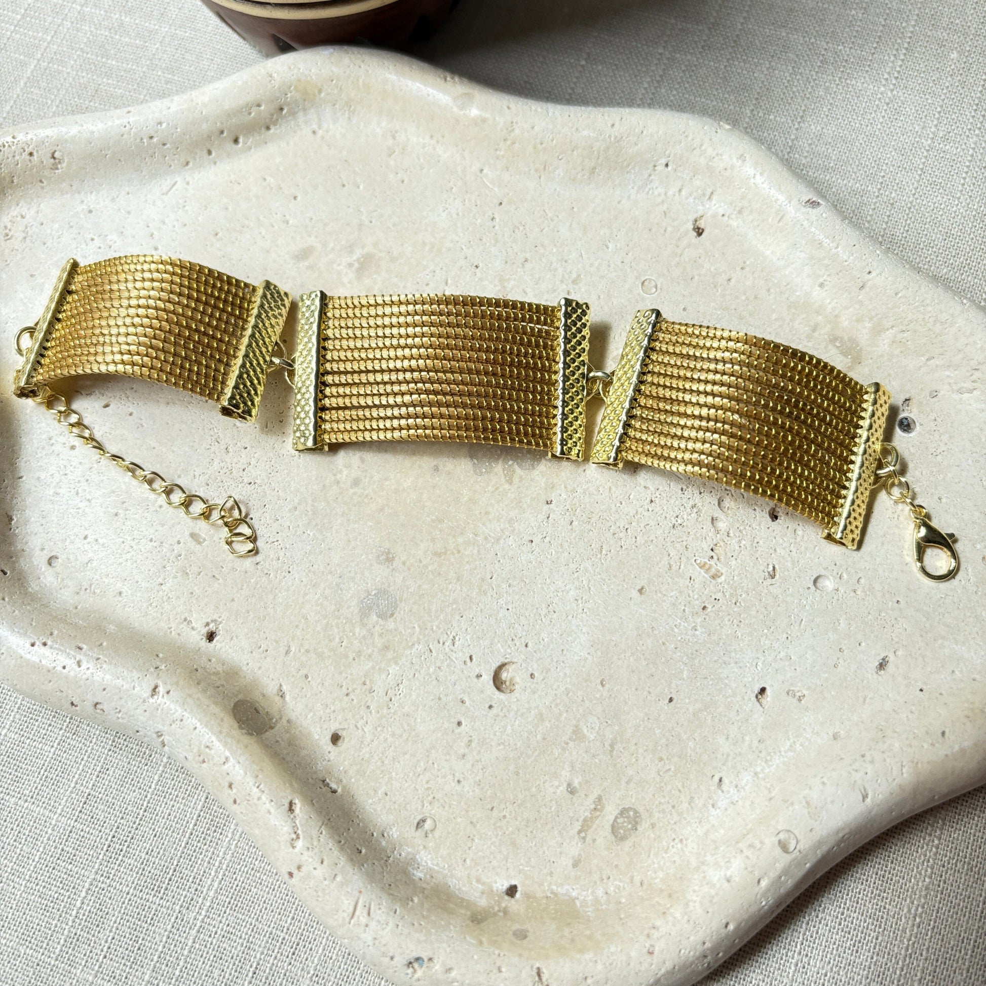 Bracelet Capim Dourado - 3 parties larges Bracelet Artisan local travaillant le Capim Dourado dans l'état du Tocantins au centre-est du Brésil 