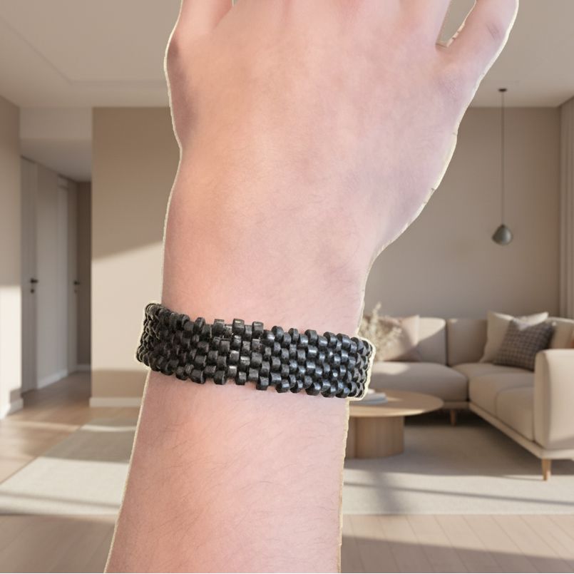 Bracelet de graines naturelles - Tucuma - Fin - Ethnie Marubo Bracelet Ethnie Marubo, localisée dans l'état d'Amazonas au nord du Brésil. 