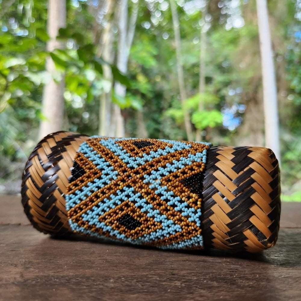 Bracelet Miçanga Kayapo - grande taille - bleu marron