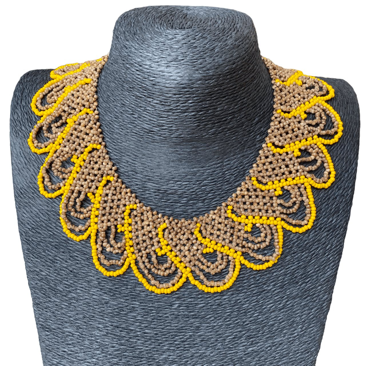 Collier graines Tiririca Guajajara - marron jaune