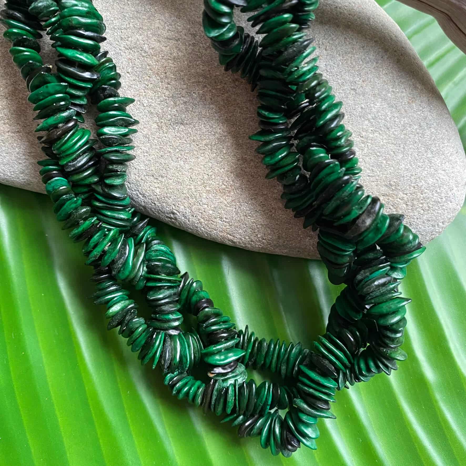 Collier sautoir torsadé de graines de jueirana vert - Ethnie Pataxo Collier Ethnie Pataxo, localisée dans l'état de Bahia à l'Est du Brésil. 