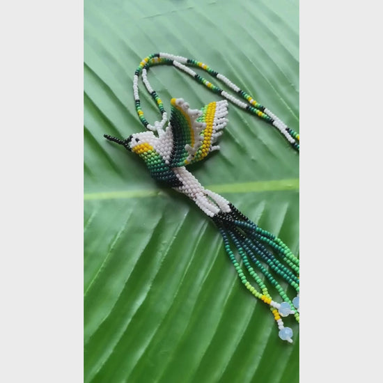 Colibri miçanga blanc et vert