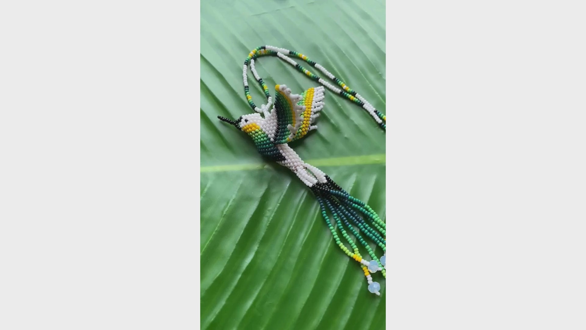 Colibri miçanga blanc et vert