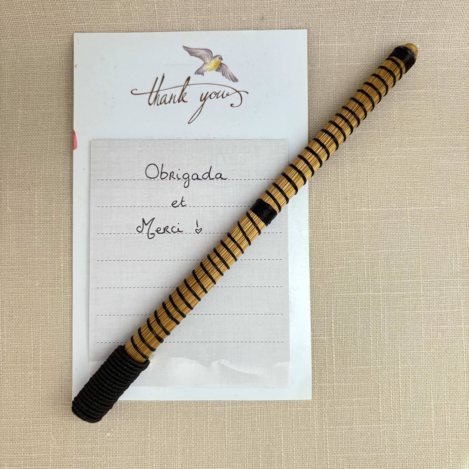 Stylo Capim Dourado - Spiro- Fil texturé Stylo Artisan local travaillant le Capim Dourado dans l'état du Tocantins au centre-est du Brésil 